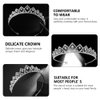Beaupretty Crystal Wedding Crown Star Tiara Silver Bridal Headdress Rhinestone Headband Christmas Tiara Wedding Pearl Hair Accessories For Women Girls Wedding Christmas Party Prom
