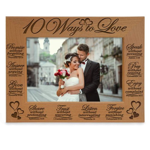 KATE POSH - 10 Ways to Love Bible Verses - Promise, Answer, Give, Share, Trust, Listen, Forgive, Speak, Pray & Enjoy - Picture Frame (5x7 Horizontal)