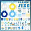 472 Pcs Hanukkah Craft Kits Hanukkah DIY Wreath Craft Kit Chanukah Wreath Arts Decorations with Menorah Dreidel Gnome Stickers for Hanukkah Indoor Outdoor Home Party Favors