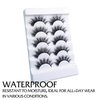 Hermosa Nashville Noir 3D Mink Lashes with 33mm Black Cotton Band and Dramatic Hairs, 5 Pairs Multipack,Real Mink EyeLashes Round Shape and Easy Apply of More than 20 Wears DRD006
