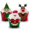 24 Pack Santa Deer Snowman Cupcake Toppers and Wrappers for Christmas Party Supplies(packingmaster)
