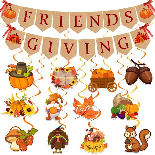 Friendsgiving Decorations, Thanksgiving Decorations, Friendsgiving Banner Sign Thanksgiving Banne...