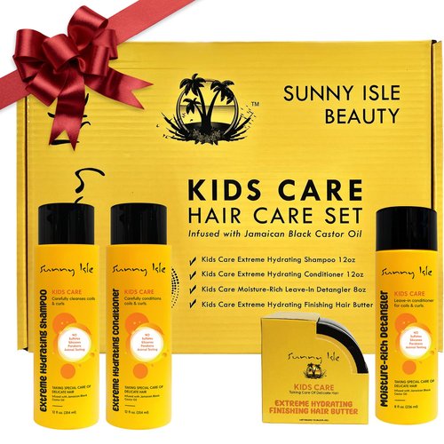 Sunny Isle Kids Care Hair Care Set 4-Piece Boxed Bundle Gift Set
