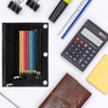 Cinvo Pencil Pouch 3 Ring Binder Pouch Zippered Pencil Case Canvas Pencil Bag with 2 Compartments (Set of 2, Black)