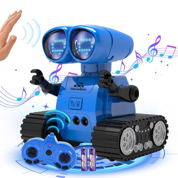 SEFCVTC Robot Toys, Rechargeable RC Robots for Kids, Remote Control Robot Toy with Gesture Sensing, LED Eyes, Flexible Head & Arms, Dance Moves and Music for 4 5 6 7 8 Years Old Boys Girls, Blue