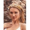 Yean Gold Leaf Wedding Headband LED Raw Quartz Hair Band Fairy Headpiece Ligth Up Hair Accessories for Women and Girls