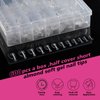SITELENABY 600pcs Half Cover Short Almond Nail Tips, Extra Short Almond Soft Gel Nail Tips,Pre-designed Nails for Professional Salon 12 Size