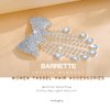 Fdesigner Crystal Bow Hair Clips Wedding Bride Hair Comb Bowknot Hair Barrette Silver Rhinestone Bows Hair Jewelry Sparkly Women Hair Accessories for Party Prom Gift (Clips-Dainty)