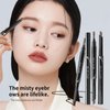 BLUE LOVE Microblading Eyebrow Pencil with Spoolie Brush, Long-Lasting Eyebrow Pen for Eyebrow Makeup, Drawing Eye Brow Pen Natural Daily Look for Women with a Replace (01 Black)