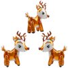 4D Deer Airwalker Walking Animal Balloon For Christmas Party Supplies Baby Showers Gender Reveal Birthday Decor, 3 Pack Self-Stand Reindeer Balloons Forest Critter Buck or Doe Deer Mylar Foil Balloons