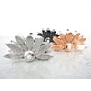 Generic Rose gold or silver metal flower pearl hair claw clip jaw clip (Primary color: Dark silver), 1 Count (Pack of 1)