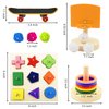 5 Packs Bird Toys Parrot Training Toys Parrot Wooden Block Puzzles Toy Bird Basketball Toy Small Sepak Takraw Bird Skateboard Bird Stacking Toy for Birds Parrot Training