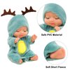 ENOCHT 6 Pcs 4 Inch Mini Small Baby Dolls Toys Set Realistic Baby Dolls Reborn Tiny Babies with Animal Clothes Gifts for Girls Boys Birthday Christmas