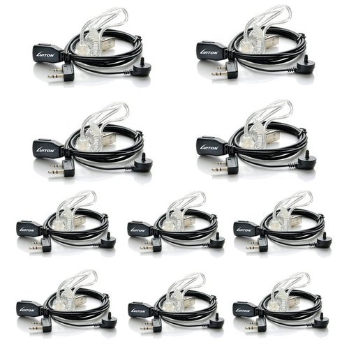 LUITON Walkie Talkie Earpiece with Mic for BaoFeng Radio Retevis Headset for Baofeng UV-5R BF-888S Arcshell Retevis H-777 RT21 RT22 Kenwood 2 Way Radio (10 Pack)