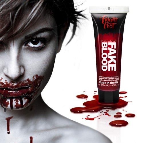 Fake Blood Gel 12ml by Fright Fest– SFX makeup looks great with face blood, liquid latex, white face paint, black face paint, scar wax and spirit gum