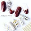 10 Sheets Gold Lines Nail Art Stickers Decal,Metal Geometric Stripe Wavy Line Self Adhesive Nail Decals French Classic Simple 3D Designs Nail Foil Stickers Sliders Manicure Decorations for Women Girls