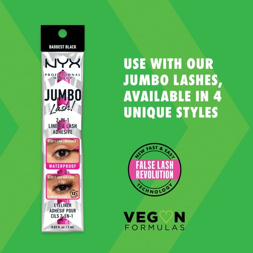 NYX PROFESSIONAL MAKEUP Jumbo Lash! 2-In-1 Eyeliner & Lash Adhesive - Baddest Black