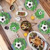 Xjoviative 40PCS Soccer Paper Plates and Napkins Party Supplies, Disposable Soccer Party Plates and Napkins Tableware Set for Soccer Birthday Party Decorations Serves 20 Guests (Soccer)
