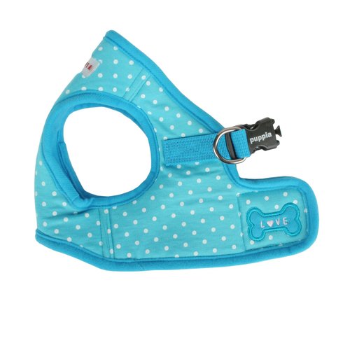 Puppia Dotty Step-in Vest Dog Harness No Pull No Choke Easy Wear Training Walking for Small Dog, Small, Sky Blue