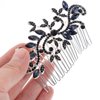 Lurrose Wedding Hair Comb Blue Rhinestone Hair Comb Hairpin Bride Vintage Flower Crystal Overtone Bridal Hair Accessories for Bridal Bridesmaid