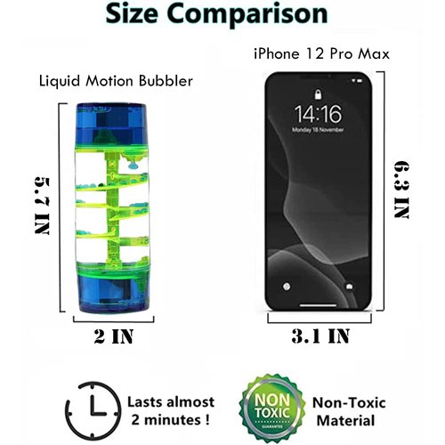 Spiral Liquid Motion Bubbler Timer Colorful Water Timer Liquid Sensory Activity Fidget Calm Stress Relief Desk Adults Decoration Oil Hourglass