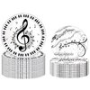 50Pcs Musical Notes Party Supplies Music Paper Plates Tableware Set 9" Music Notes Dinner Plates 7"Music Dessert Plates for Music Themed Karaoke Jazz Party Music Birthday Party Decorations Serve 25
