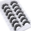 Mebver Lashes Eyelashes 8D Fluffy False Eyelashes Wispy Faux Mink Lashes Light Weight Fake Eyelashes Cat Eye Lashes 7 Pairs Pack