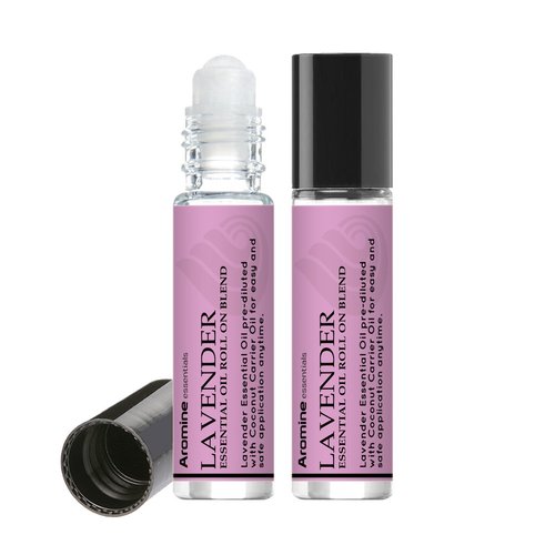 Lavender Essential Oil Roll On, Pre-Diluted 10ml (Pack of 2). Premium Quality, Therapeutic Grade Topical Ready Aromatherapy Oil