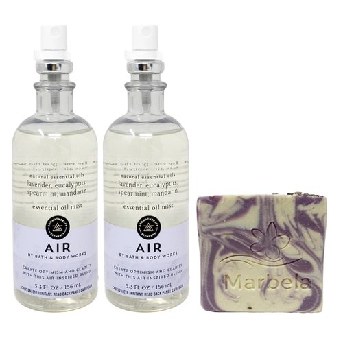 Bath & Body Works Aromatherapy AIR - 2 Pack - Essential Oil Pillow Mist with a Lavender Dreams Bar Soap.