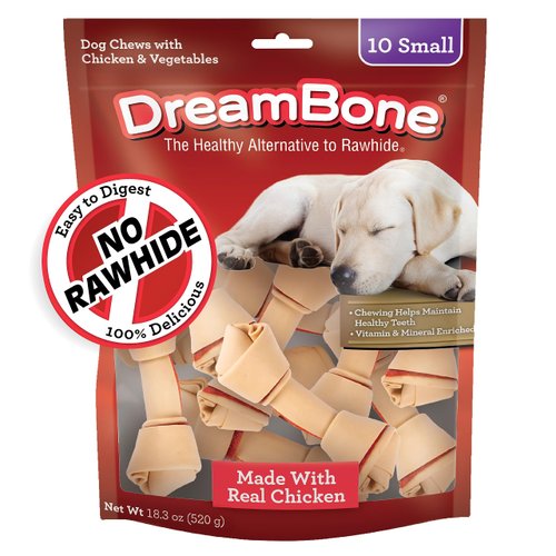 DreamBone Vegetable & Chicken Dog Chews, Rawhide Free, Small, 10-Count (DBC-02029)