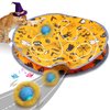 Giociv Interactive Cat Toys Ball Fast Rolling in Pouch, Motion Activate Chirping Cat Toy Hide and Seek Mouse Catching Game (Halloween Party)