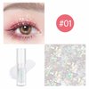 YMH BEAUTE Liquid Glitter Eyeshadow, Pigmented, Long Lasting, Quick Drying, Easy to Apply, Loose Glitter Glue for Eye Crystals Makeup (Transparent Flashing Colorful Sequins 01)