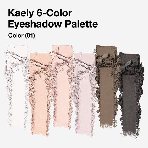 Kaely 6 Color Mini Nude Eyeshadow Palette Makeup, Highly Pigmented Eye Shadow Palette Waterproof, Natural Matte Eye Shadow Palette, paleta de sombras de ojos, Vegan & Cruelty-free, 01