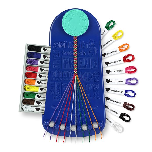 Choose Friendship, My Friendship Bracelet Maker®, an American Original | 20 Pre-Cut Threads - Makes Up to 8 Bracelets | Craft Kit, Kids Jewelry-Making Kit, Gifts for Girls 8-12
