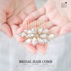 Easedaily Rhinestone Bride Wedding Hair Comb Gold Crystal Bridal Hair Piece Hair Accessories for Women and Girls