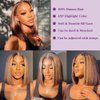 Bob Wig Human Hair Highlight Ombre 13x4 Lace Front Wigs 4/27 Honey Blonde Glueless Wigs Human Hair Pre Plucked with Baby Hair 180 Density 12A Short Bob Wigs for Women Human Hair 12 Inch