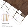 ABH AmazingBeauty Hair Tape in Hair Extensions Real Human Hair Semi-permanent 50g 20pcs Tape in Attached Skin Weft Invisible Seamless Reusable Walnut Brown Color 3 14 Inch