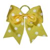 NEW "POLKA-DOT Yellow" Cheer Bow Pony Tail 7 Inch Girls Hair Cheerleading Practice Football Games Dance Uniform Hairbow Grosgrain Ribbon