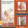 Baby Spinning Top Rattle Toys 3 Pcs, Suction Cup Infant Spinner Toy 12 Months+, Sensory Spin Bath Sucker, Travel Busy Teething Toy for Toddlers, Gifts for 1-3 Year Boy Girl(Group D)