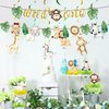 19pcs Wild one Birthday Party Supplies,Wild one Banner,Wild one animal Hanging CutoutsHanging Swirl,Wild one Birthday Honeycomb Centerpieces Jungle Animal Birthday Decorations set