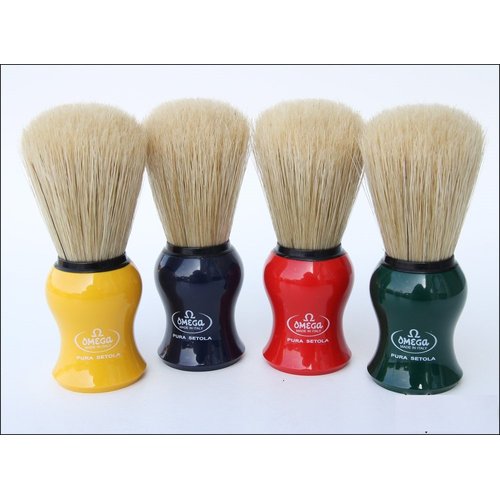 Omega 10065 Boar Bristle Shaving Brush, Assorted Colors