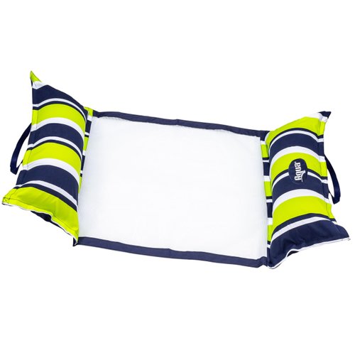 Aqua 4-in-1 Deluxe Monterey – Resort-Quality Pool Float & Water Hammock – Multi-Purpose, Inflatable Pool Floats for Adults with Thick, Durable Material – Navy/Green Stripe