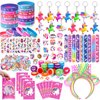 Winrayk 146Pcs Unicorn Party Favors Birthday Supplies Girls Bags Headband Bracelet Stamper Keychain Slap Bracelet Tattoo Sticker Ring, Goodie Bag Stuffers Unicorn Pinata Filler Unicorn Party Supplies