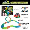 USA Toyz Zero-G Glow Race Track for Kids- 60pcs Glow in The Dark Flexible Race Car Track Set with Suction Cups, Slot Car, 2 Graffiti Toy Cars Shells, STEM Toy LED Car Tracks for Boys and Girls Age 3+