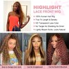 Highlight Lace Front Wig Human Hair 13x4 Water Wave Ombre Honey Blonde HD Transparent Lace Front Wigs for Women 180 Density 4/27 Glueless Wigs Human Hair Pre Plucked with Baby Hair 20 Inch