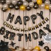CANREVEL Happy Birthday Banner 13pcs 16 Inch Mylar Foil Letters Sign with 8pcs Star Balloons Birthday Party Decorations for Kids and Adults - 3D Black