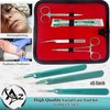 Dermaplaning Cleaning Kit 19 Pcs with Carrying Case - Disposable Scalpel #16,11 &10, Stainless Steel Scalpel Blades Plastic Handle, Tweezers, Scissors, Hemostat - Suitable for Dermaplaning and More