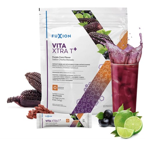 FuXion Health Care for Bodybuilding-Fuxion Vita Xtra T, Natural Occurred Caffeine Energy Drink, All Natural Herbs&Fruits for Natural Energy (Vita Xtra T, 28 Sticks)