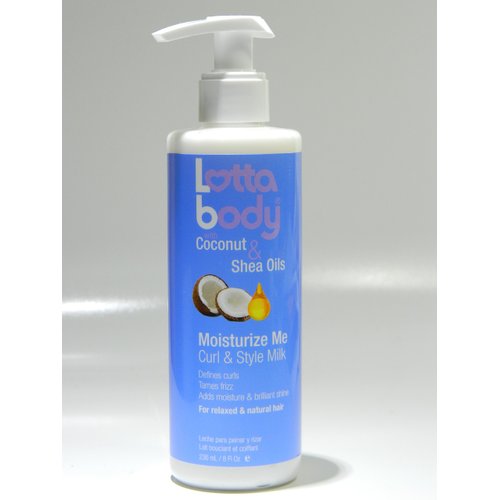Lottabody, Coconut Oil and Shea Moisturize Me Curl & Style Milk, Defines Curls, Anti Frizz, Adds Moisture & Shine 8 Fl Oz