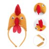 WRITWAA 1Pc Chicken Hair Hoop, Easter Headbands Cartoon Rooster Hair Bands for Halloween Decorations, Animals Ears Headdress Cute Headbands for Cosplay Party, Brown
